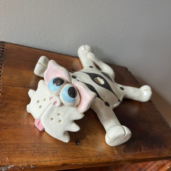 Vintage 90s Handmade Ceramic Cat Candle Holder - Picture 1 of 7
